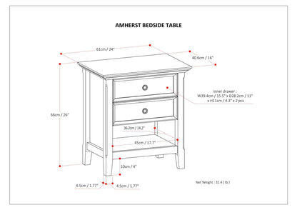 Rustic Natural Aged Brown | Amherst Bedside Table