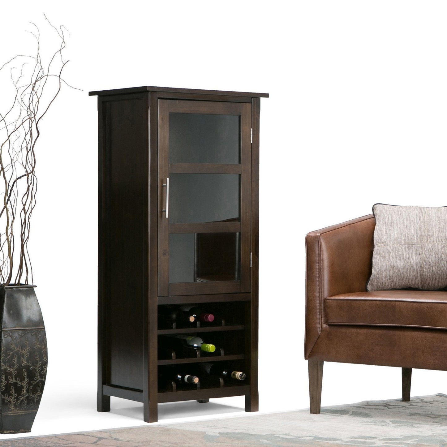 Rich Tobacco Brown | Avalon Wine Rack & Storage Cabinet