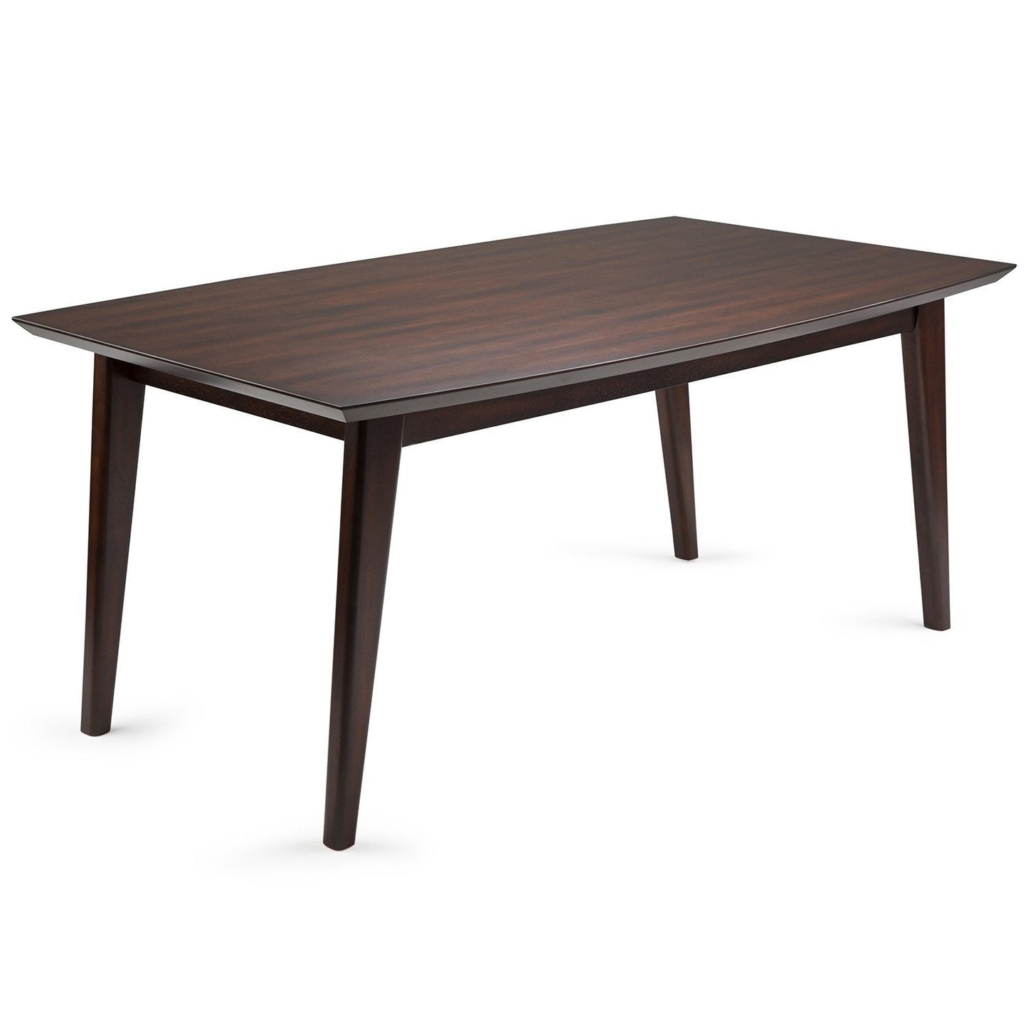 Java Brown Rubberwood | Draper Mid Century Rectangular Dining Table