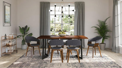 Natural and Charcoal Grey 7 Piece | Lowell 7 Piece Dining Set