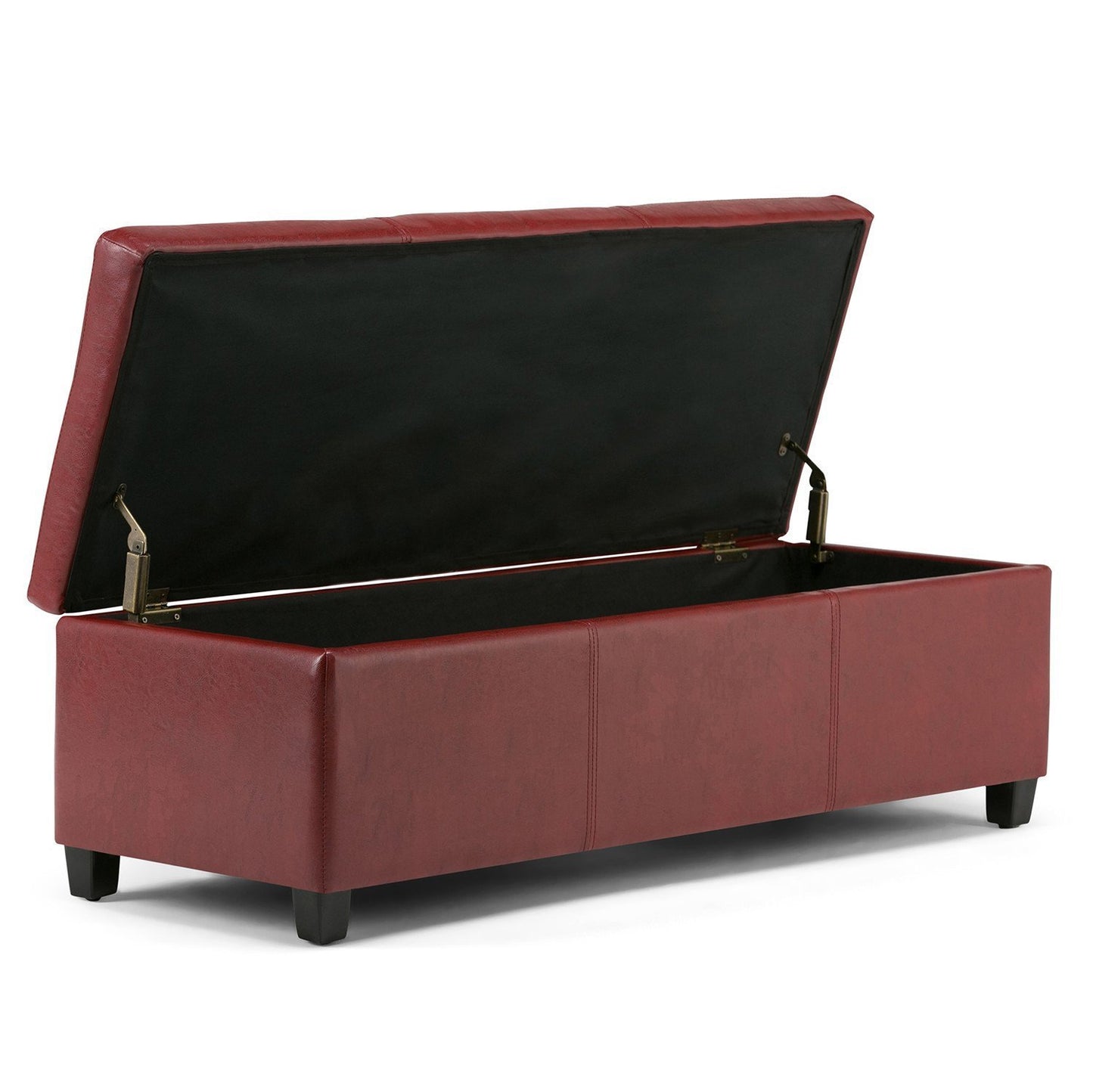 Red Vegan Leather | Avalon Vegan Leather Storage Ottoman