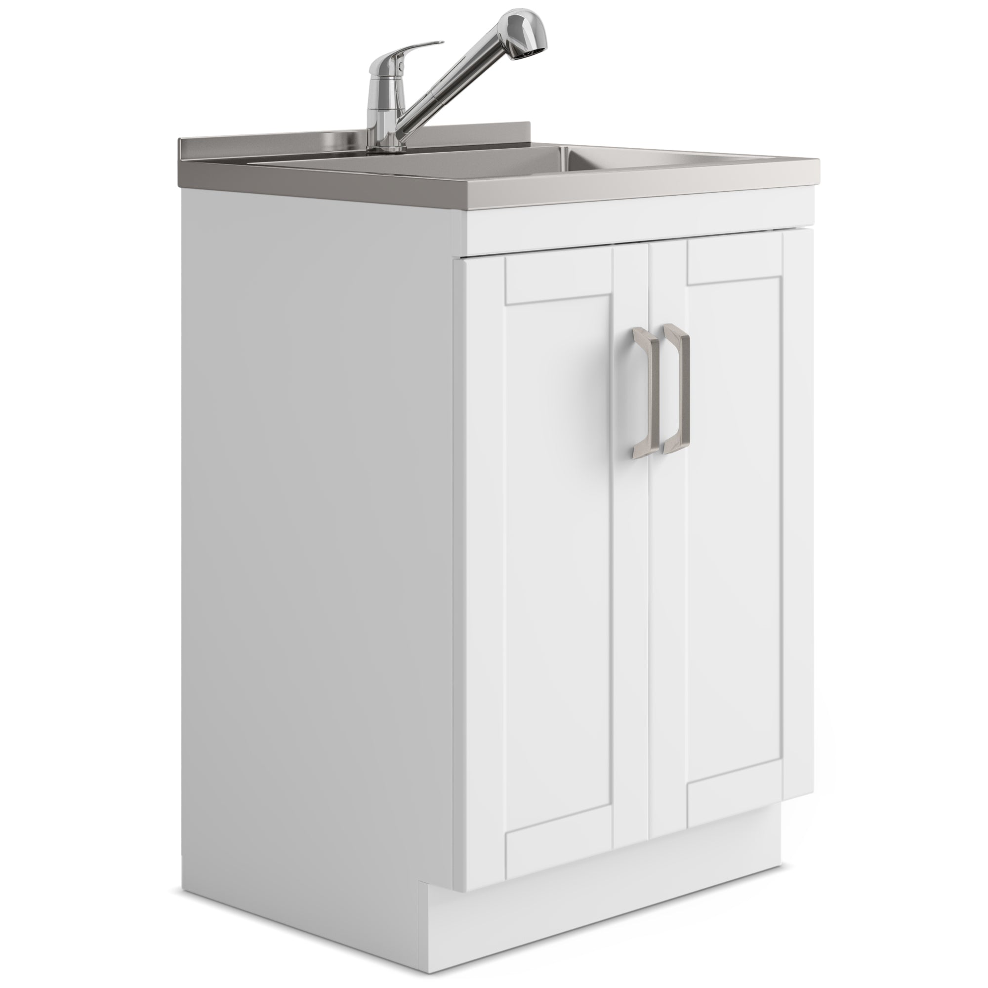 Kyle 24 inch Laundry Cabinet with Faucet and Stainless Steel Sink