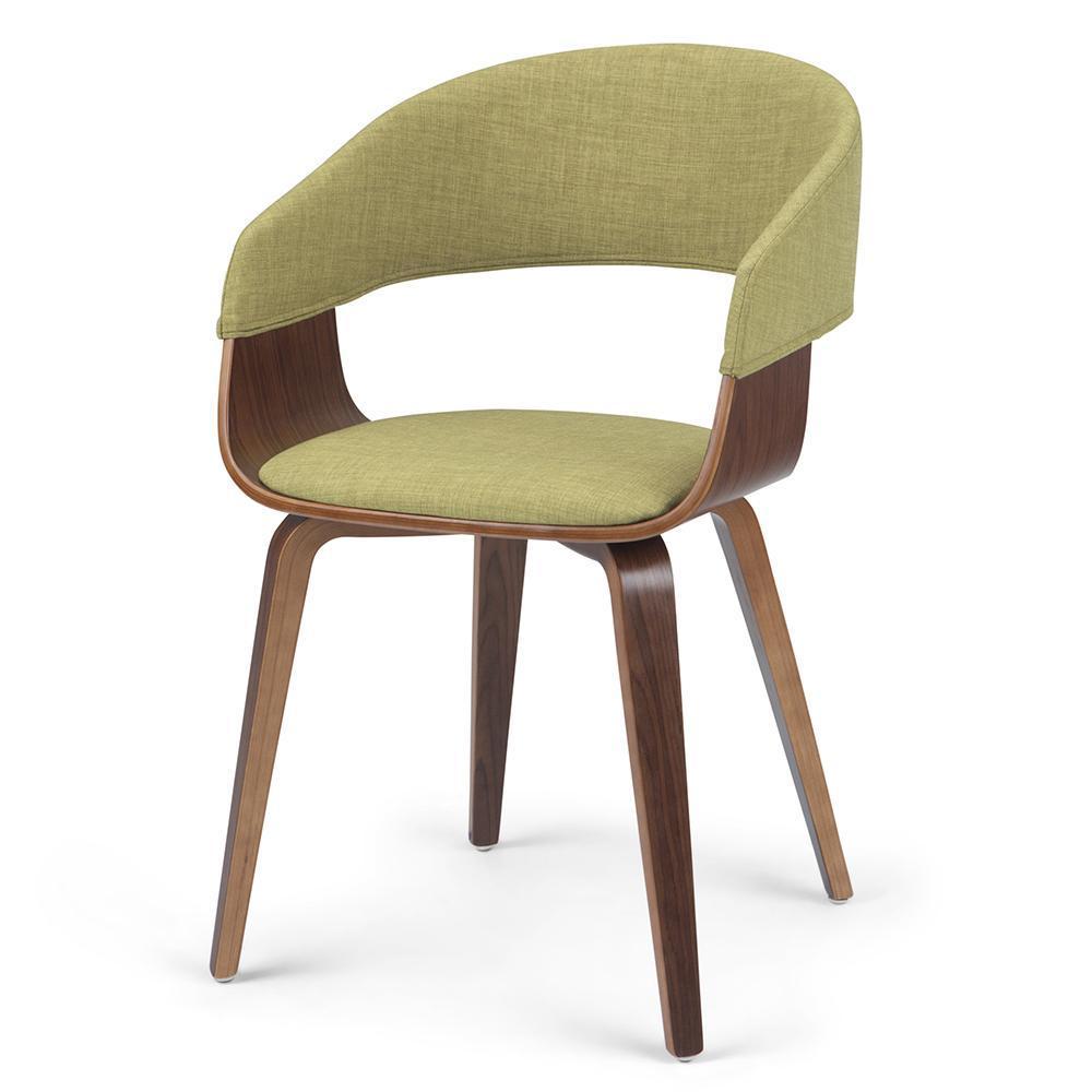 Acid Green Walnut Linen Style Fabric | Lowell Bentwood Dining Chair