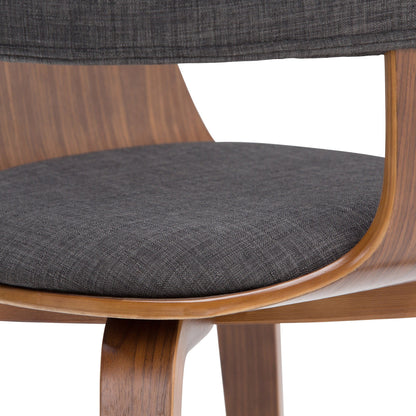 Charcoal Grey Walnut Linen Style Fabric | Lowell Bentwood Dining Chair