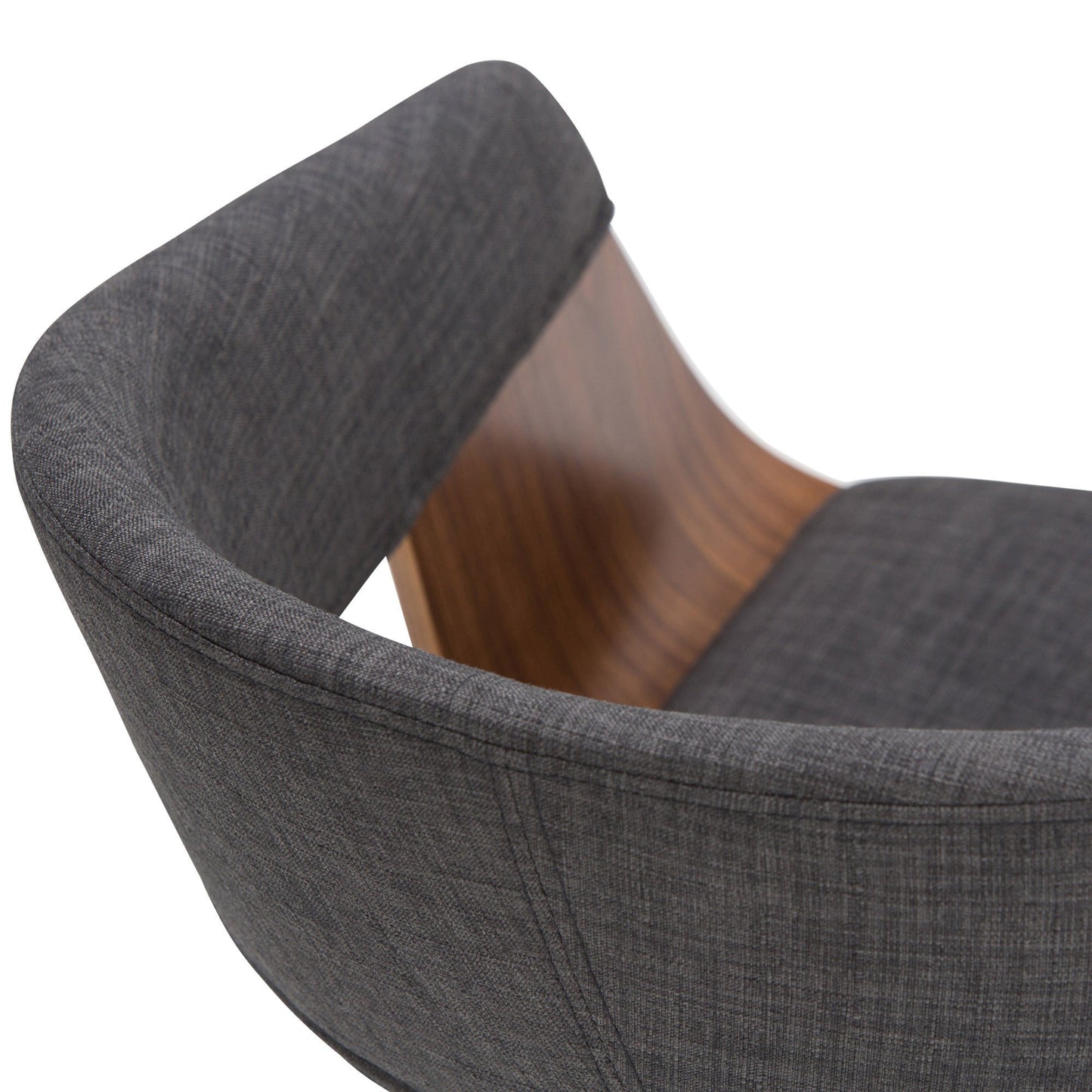 Charcoal Grey Walnut Linen Style Fabric | Lowell Bentwood Dining Chair