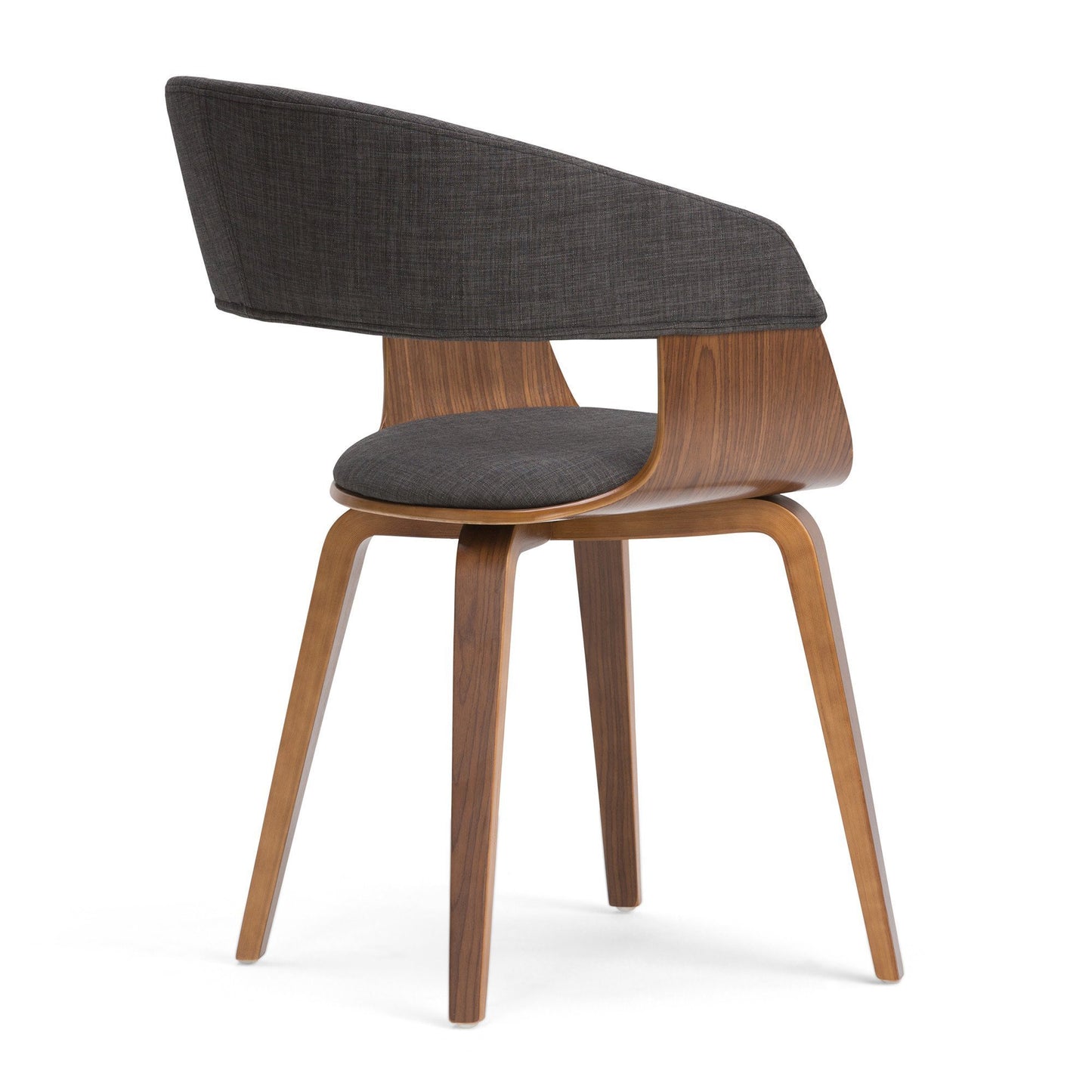 Charcoal Grey Walnut Linen Style Fabric | Lowell Bentwood Dining Chair