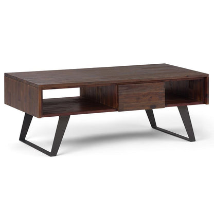 Distressed Charcoal Brown Acacia | Lowry Coffee Table