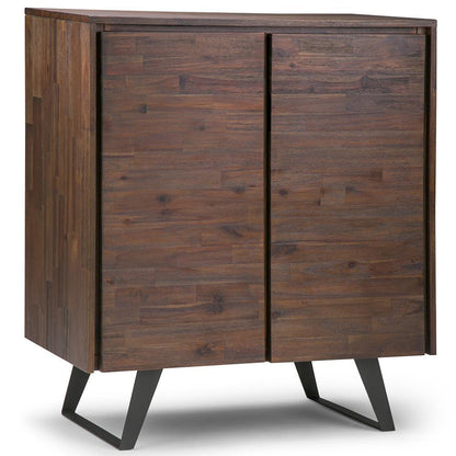 Distressed Charcoal Brown Acacia | Lowry Medium Storage Cabinet