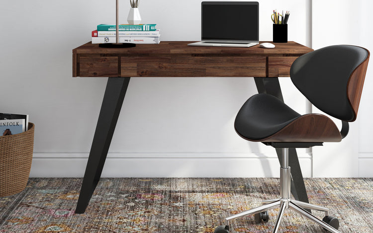 Distressed Charcoal Brown | Lowry Small Desk