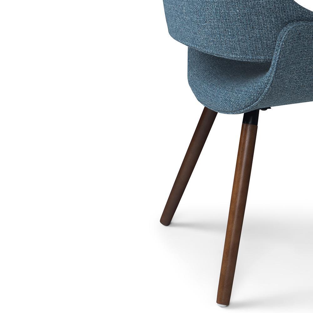 Denim Blue Walnut | Malden Bentwood Dining Chair in Grey Woven Fabric