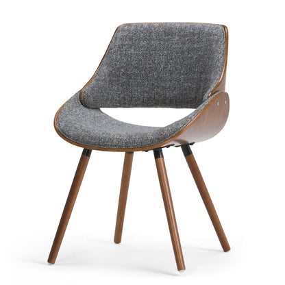 Grey Walnut Woven Fabric| Malden Bentwood Dining Chair in Grey Woven Fabric