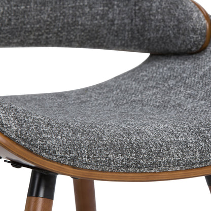 Grey Walnut Woven Fabric| Malden Bentwood Dining Chair in Grey Woven Fabric