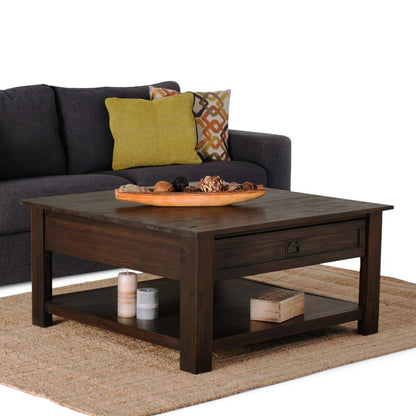 Distressed Charcoal Brown | Monroe Square Coffee Table