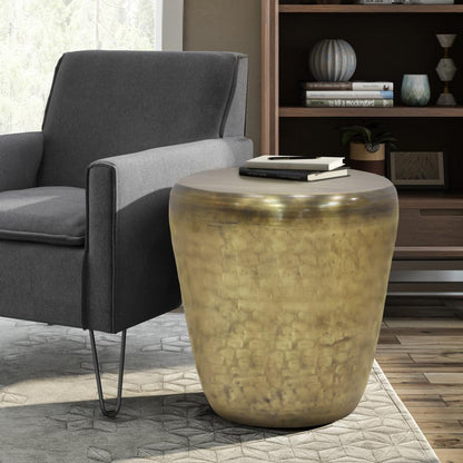 Antique Gold | Garvy 20 inch Metal Side Table