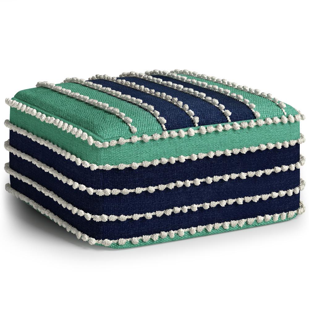 Garbo Square Woven Outdoor/ Indoor Pouf