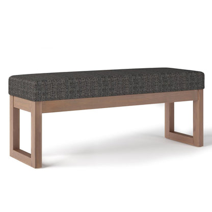 Ebony Tweed Style Fabric | Milltown 44 inch Large Ottoman Bench in Linen Style Fabric