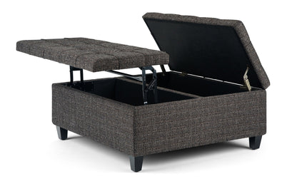 Ebony Tweed Style Fabric | Harrison Coffee Table Storage Ottoman