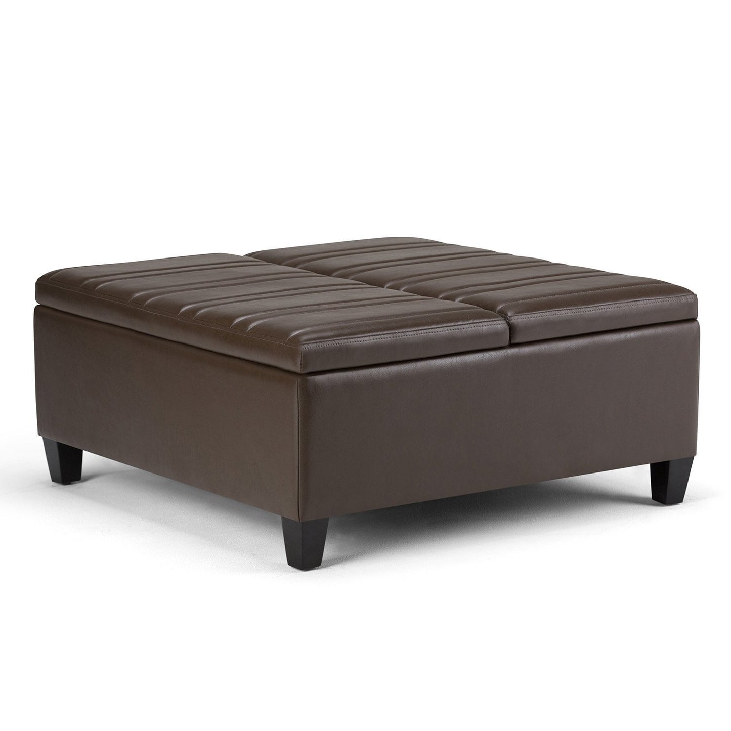 Chocolate Brown Vegan Leather | Ellis Coffee Table Storage Ottoman