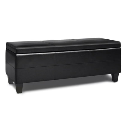 Midnight Black | Afton Storage Ottoman Bench