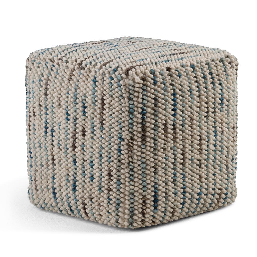 Multi-Color | Zoey Woven Cube Pouf