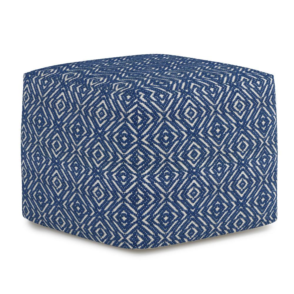 Blue and Natural | Graham Square Pouf