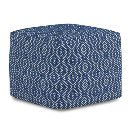 Blue and Natural | Graham Square Pouf