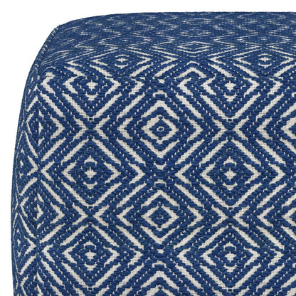 Blue and Natural | Graham Square Pouf