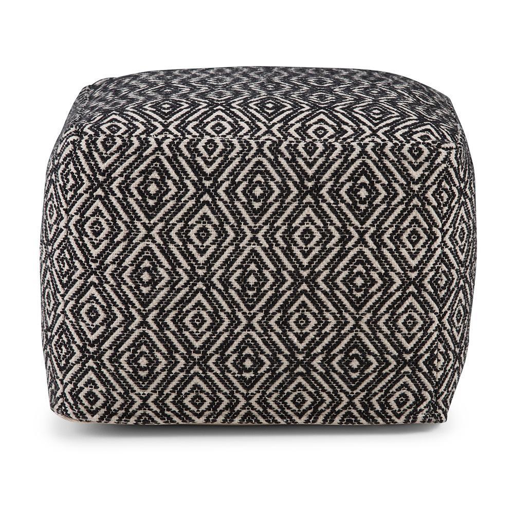 Black and Natural | Graham Square Pouf