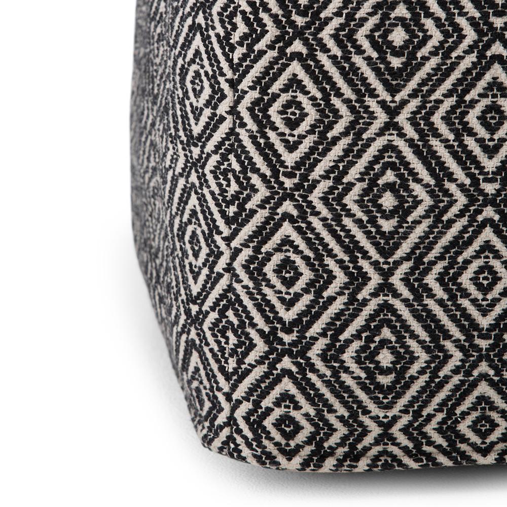 Black and Natural | Graham Square Pouf