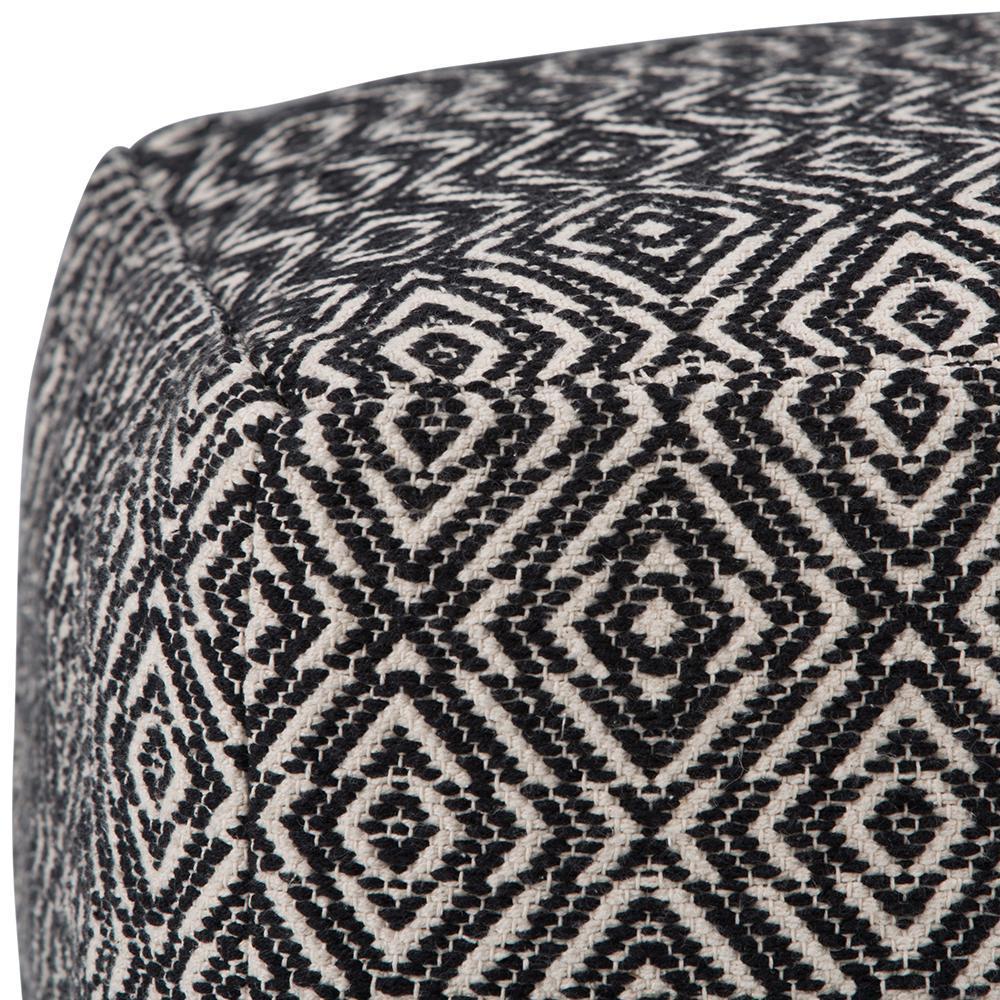 Black and Natural | Graham Square Pouf