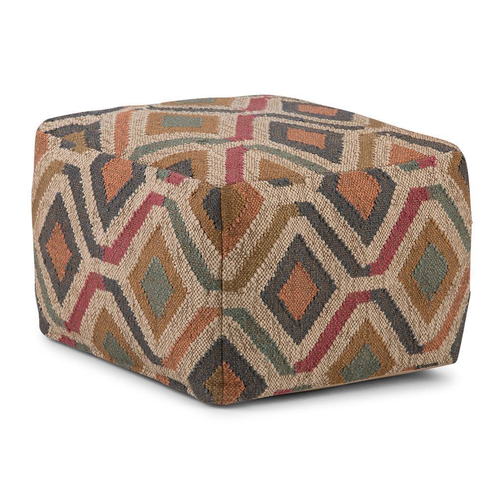 Kilim Patterned | Johanna Kilim Patterned Square Pouf