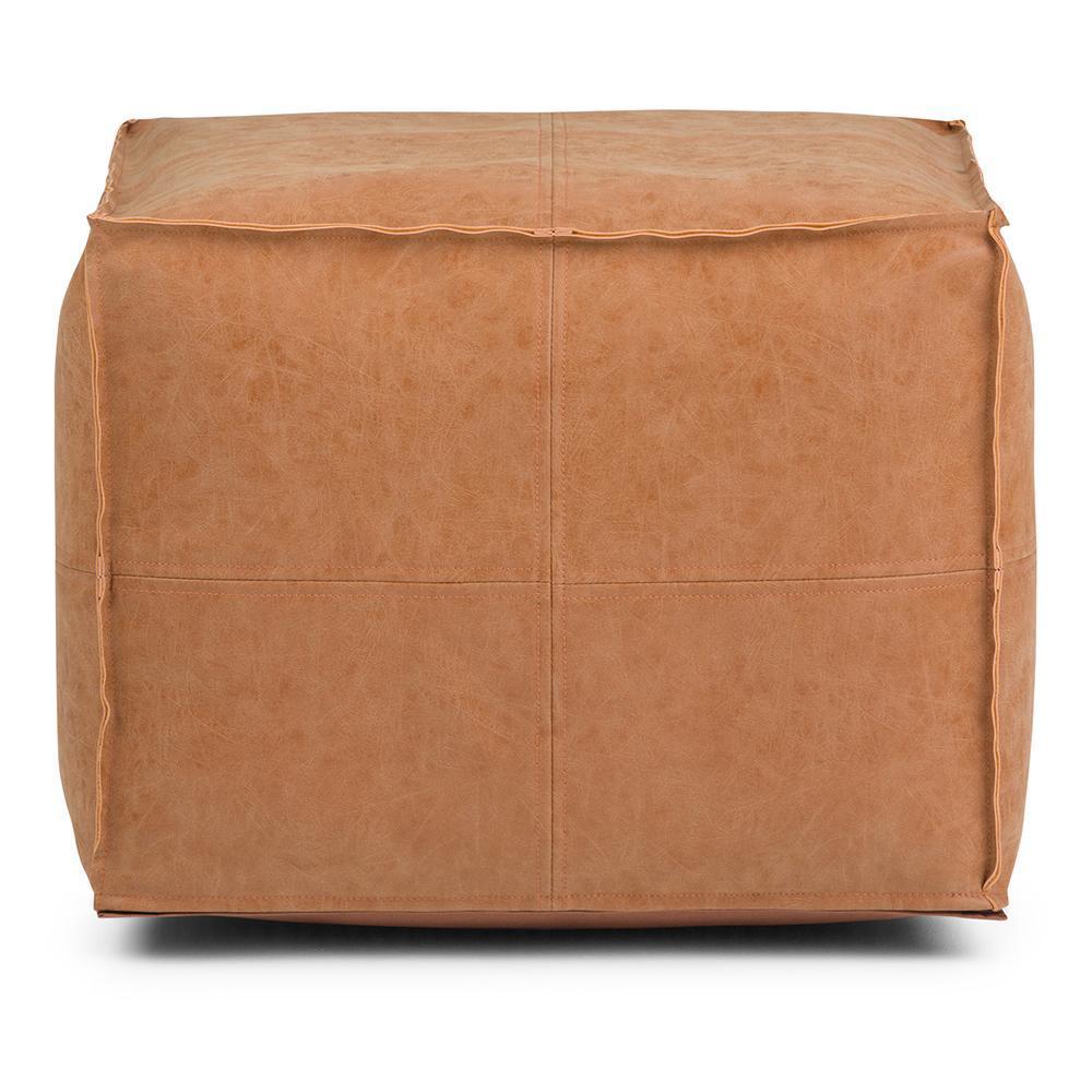 Distressed Brown | Brody Square Pouf