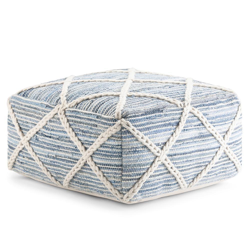 Blue and Natural | Cowan Square Pouf