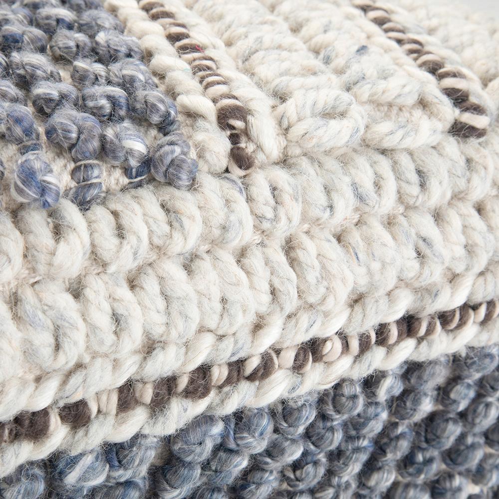 Blue and Natural | Grady Square Pouf