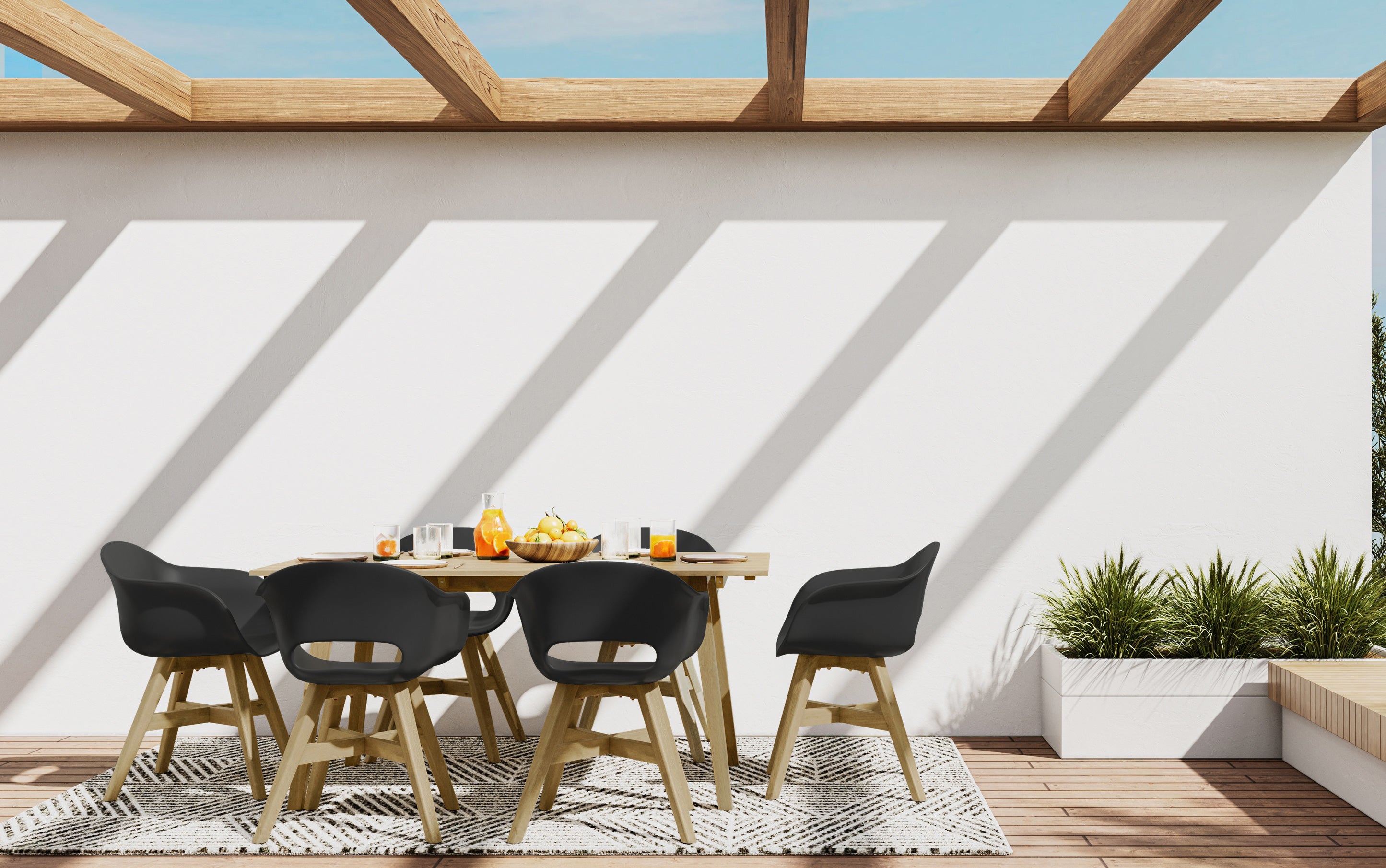 Modern plastic discount outdoor dining chairs