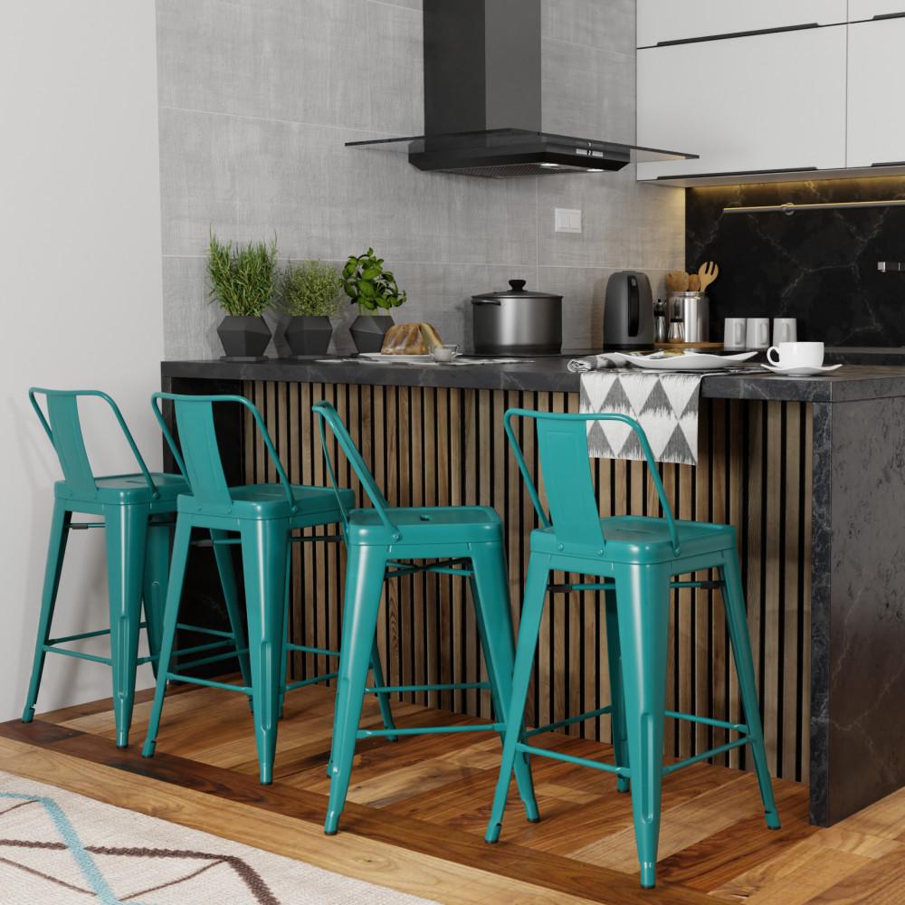 Teal discount counter stool