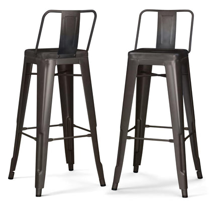 Gun Metal Grey | Rayne 30 inch Metal Bar Stool