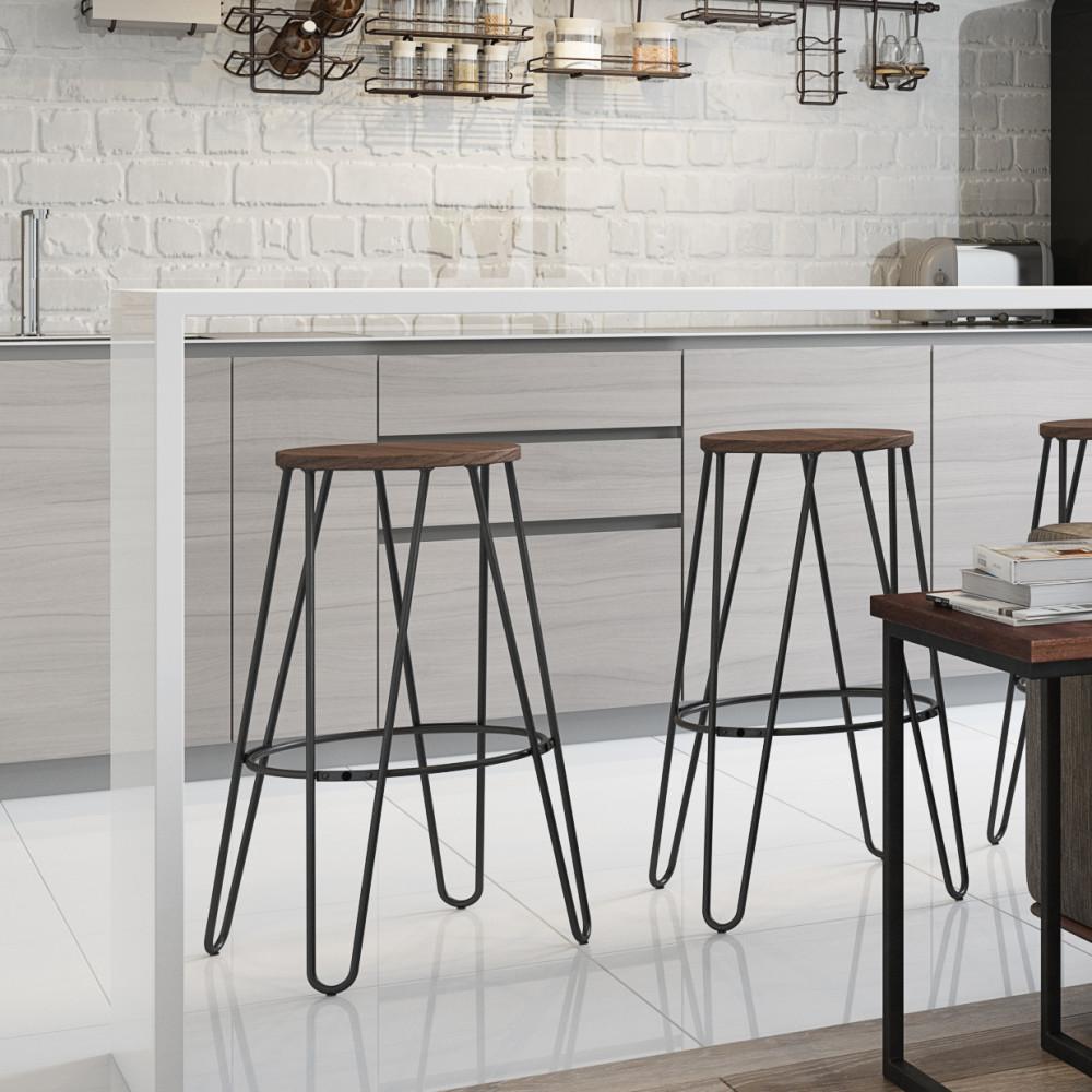 Wood and steel online counter stools