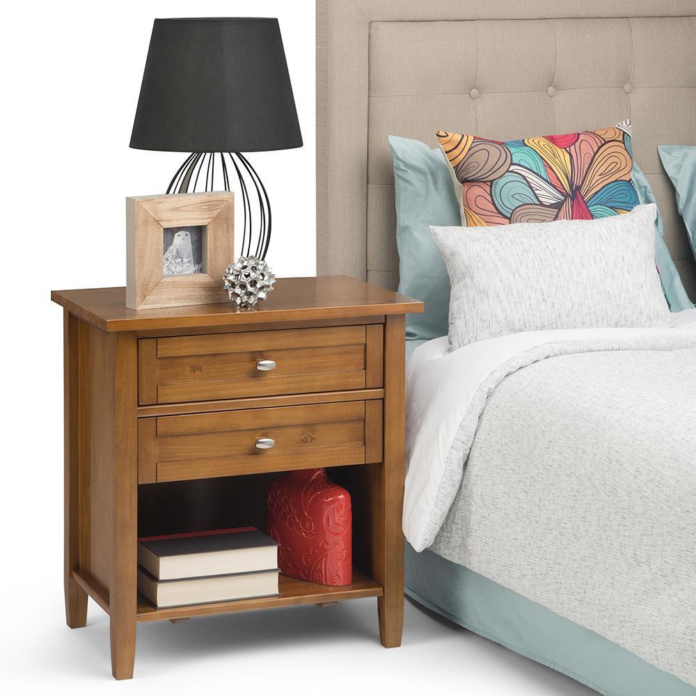 Light Golden Brown | Warm Shaker Bedside Table