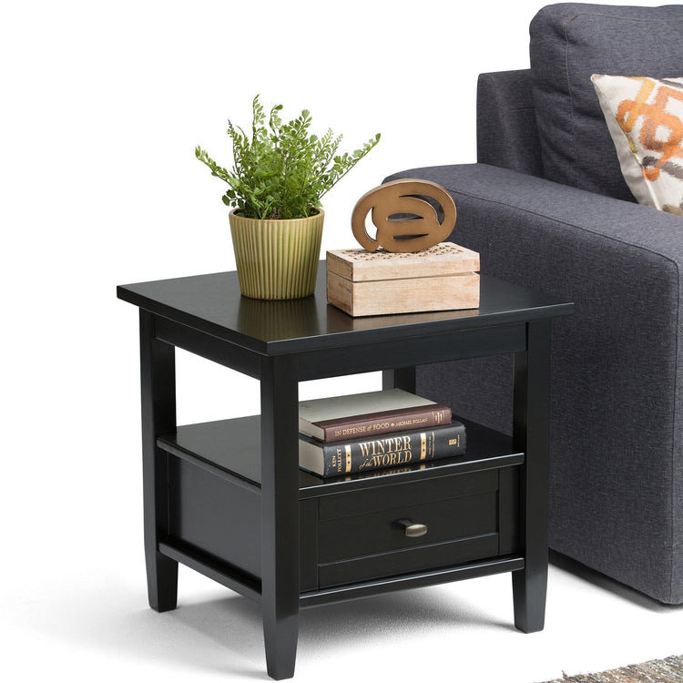 Black | Warm Shaker 20 inch End Side Table