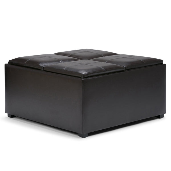 Simpli Home Avalon Modern Natural Storage Ottoman in the Ottomans & Poufs  department at
