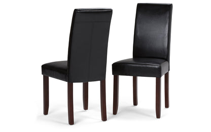 Midnight Black Vegan Leather | Acadian 7 Piece Dining Set